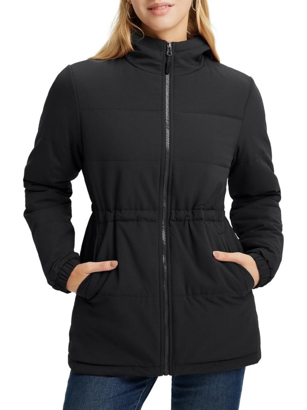 Cozy Hooded Long Puffer Jacket for Women - Perfect for Hiking & Outdoor
